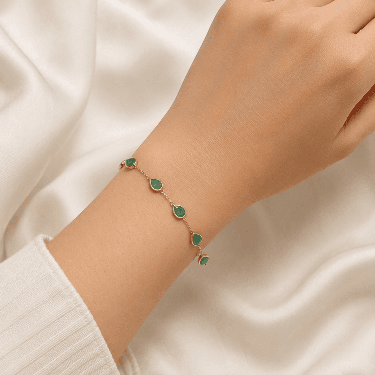 Emerald Bracelet in 14k Yellow Gold