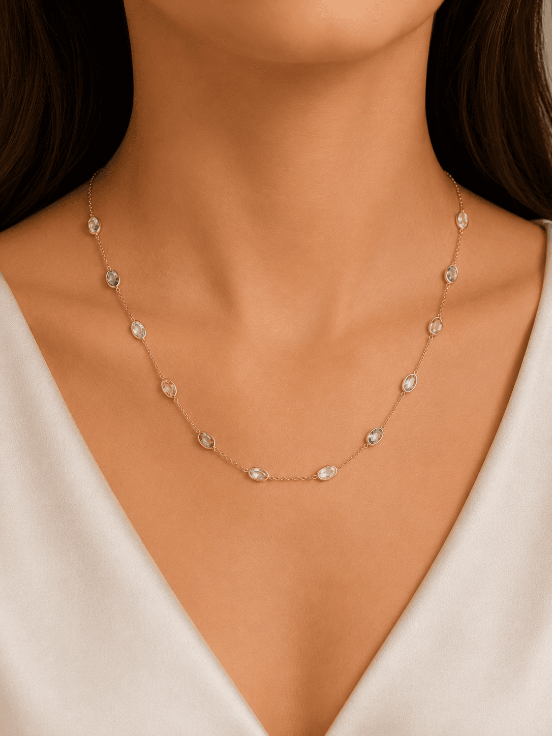 Multi-Sapphire Necklace in 14k Yellow Gold