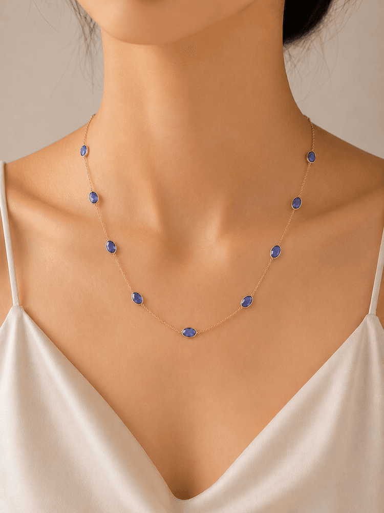 Tanzanite Necklace in 14k Yellow Gold