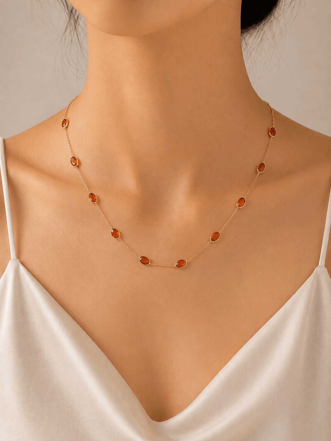 Spessartine Necklace in 14k Yellow Gold