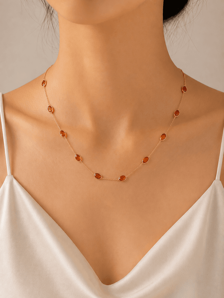 Spessartine Necklace in 14k Yellow Gold