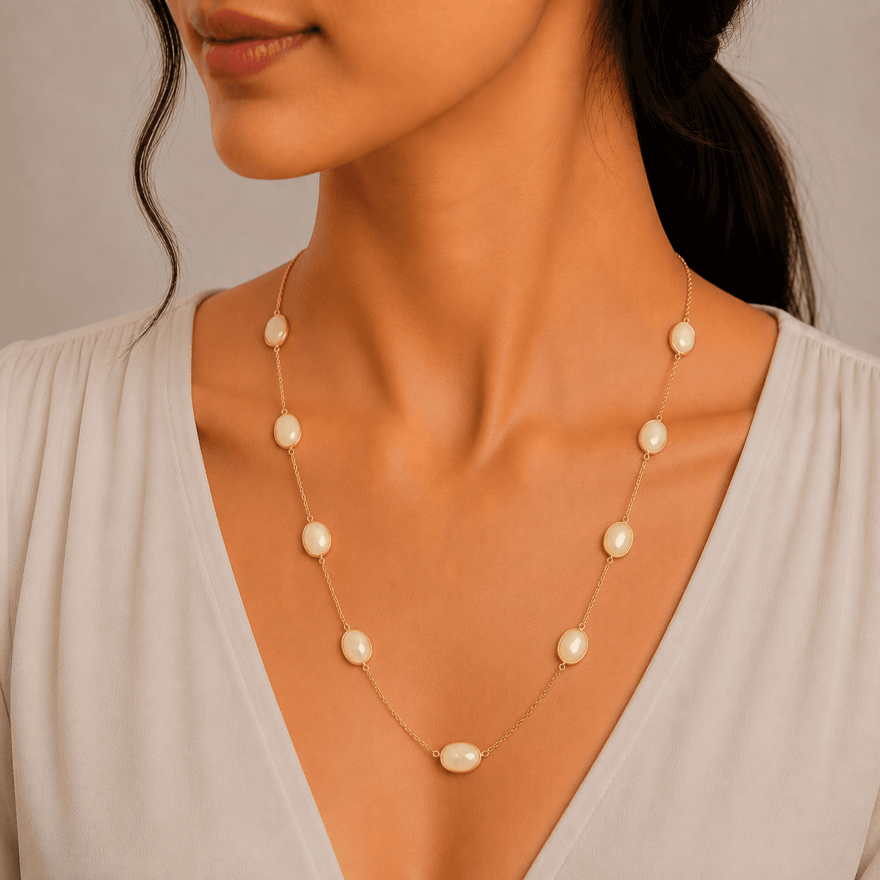 Opal Necklace in 14k Yellow Gold