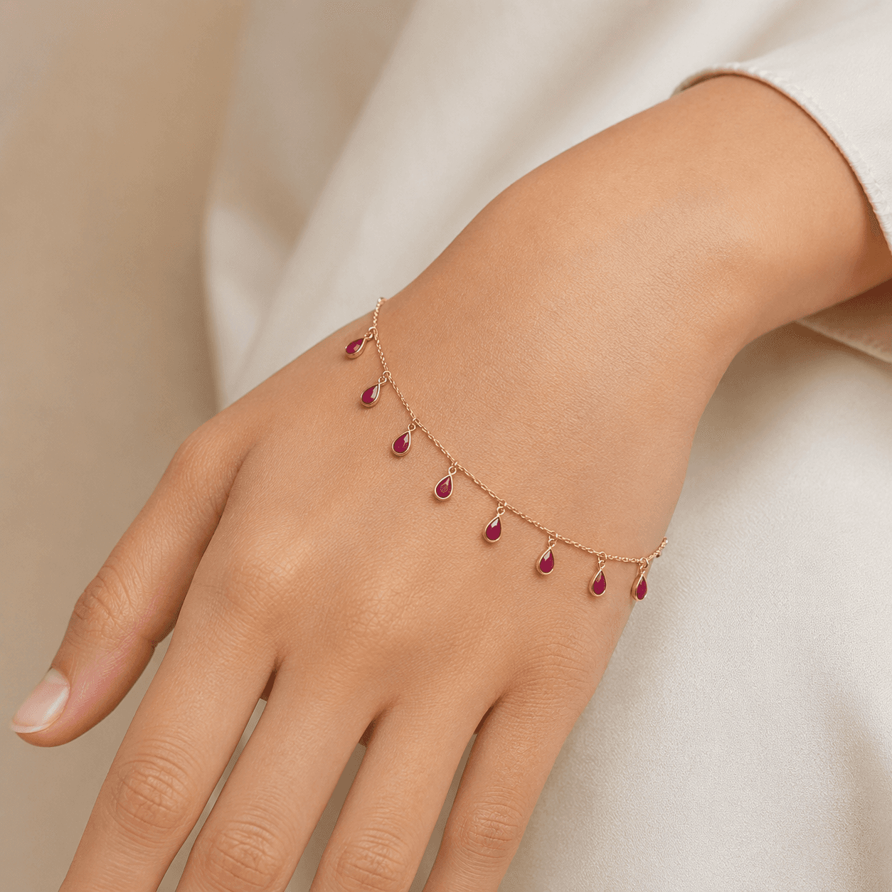 Ruby Bracelet in 14k Yellow Gold