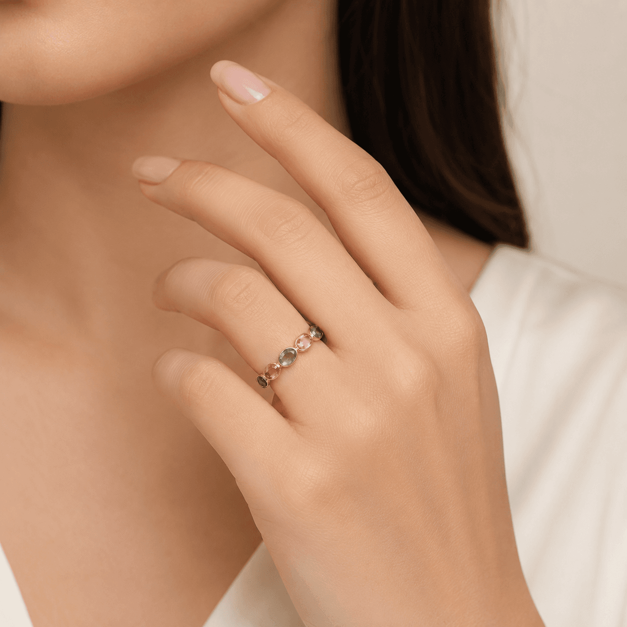 Multi-Tourmaline Ring in 14k Yellow Gold