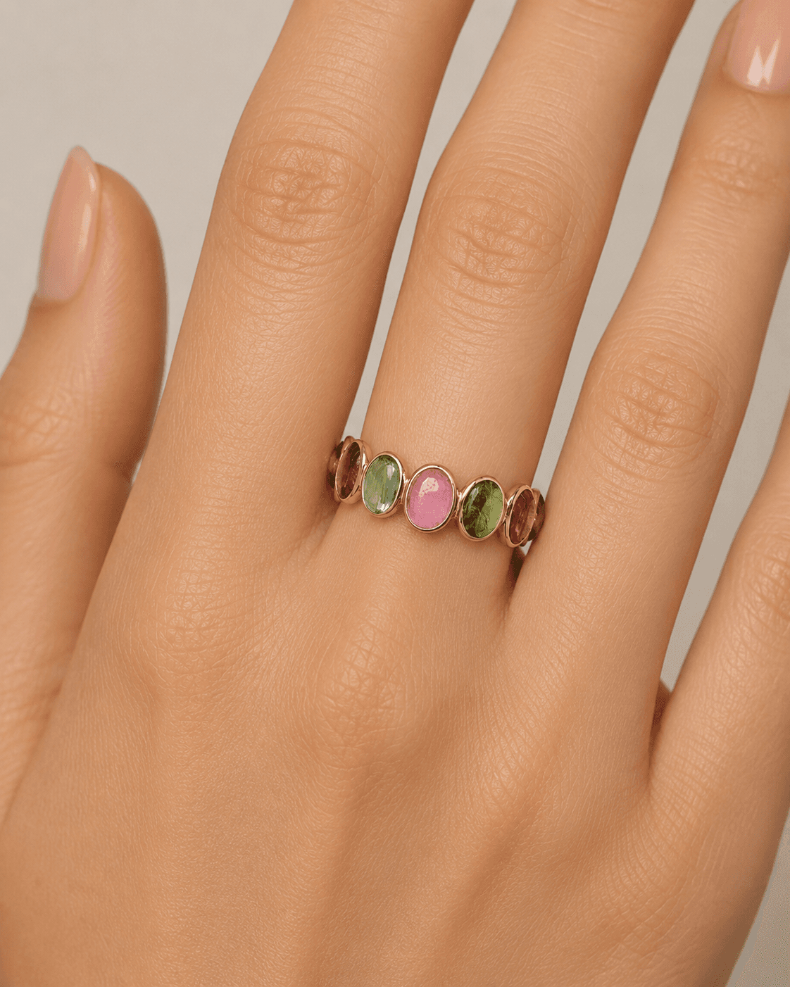 Multi-Tourmaline Ring in 14k Yellow Gold