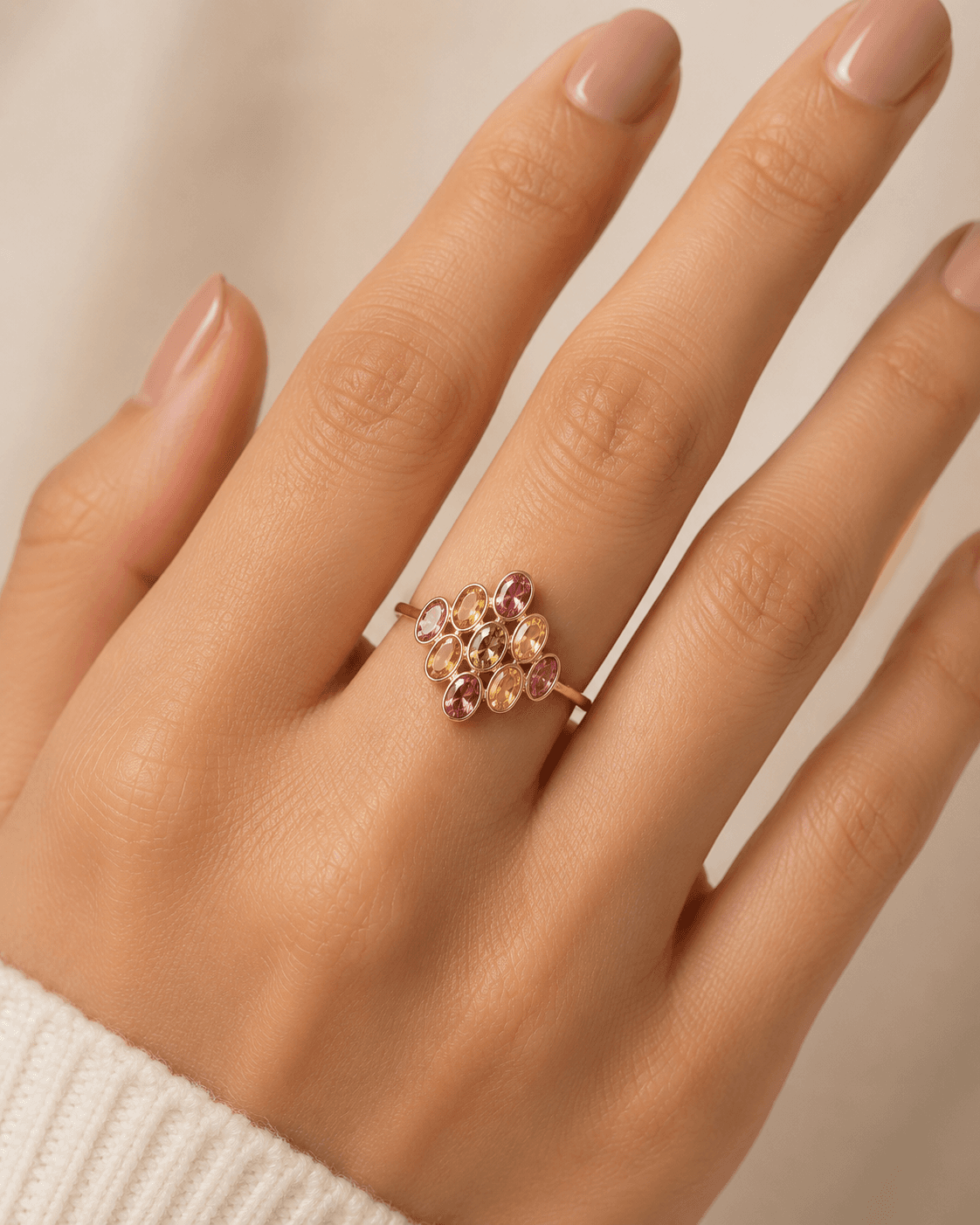 Multi-Tourmaline Ring in 14k Yellow Gold