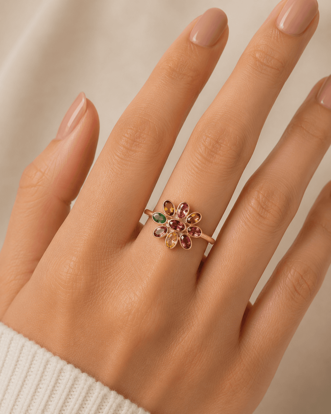 Multi-Tourmaline Ring in 14k Yellow Gold