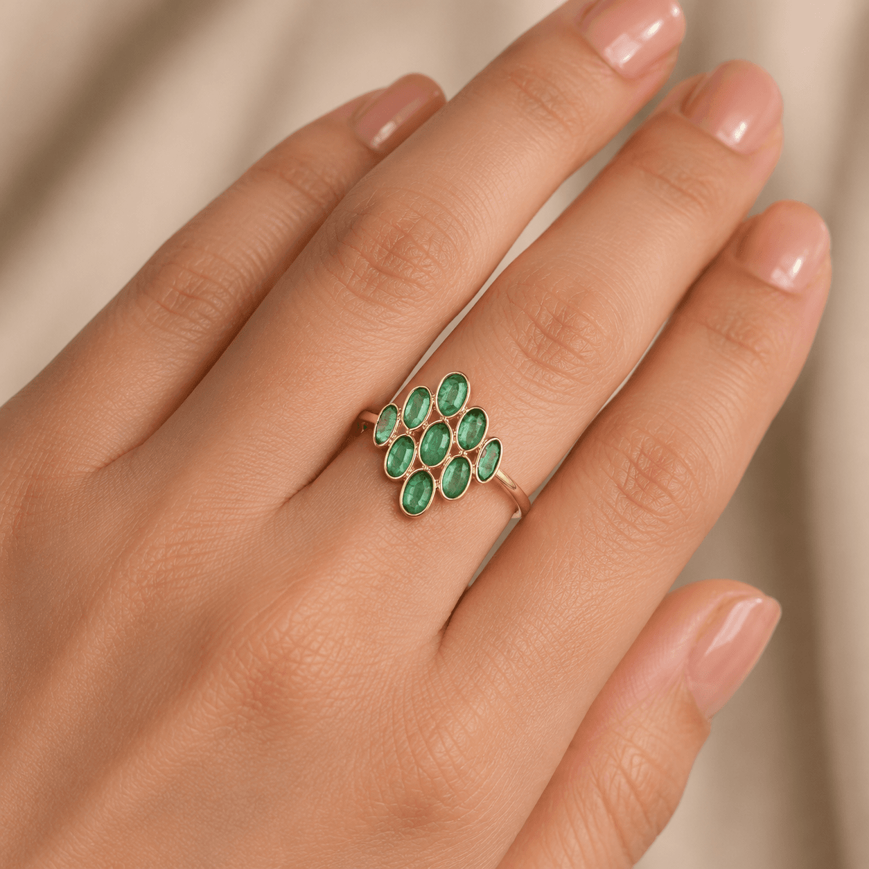Emerald Ring in 14k Yellow Gold