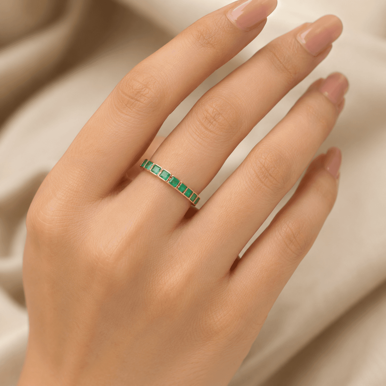 Emerald Ring in 14k Yellow Gold