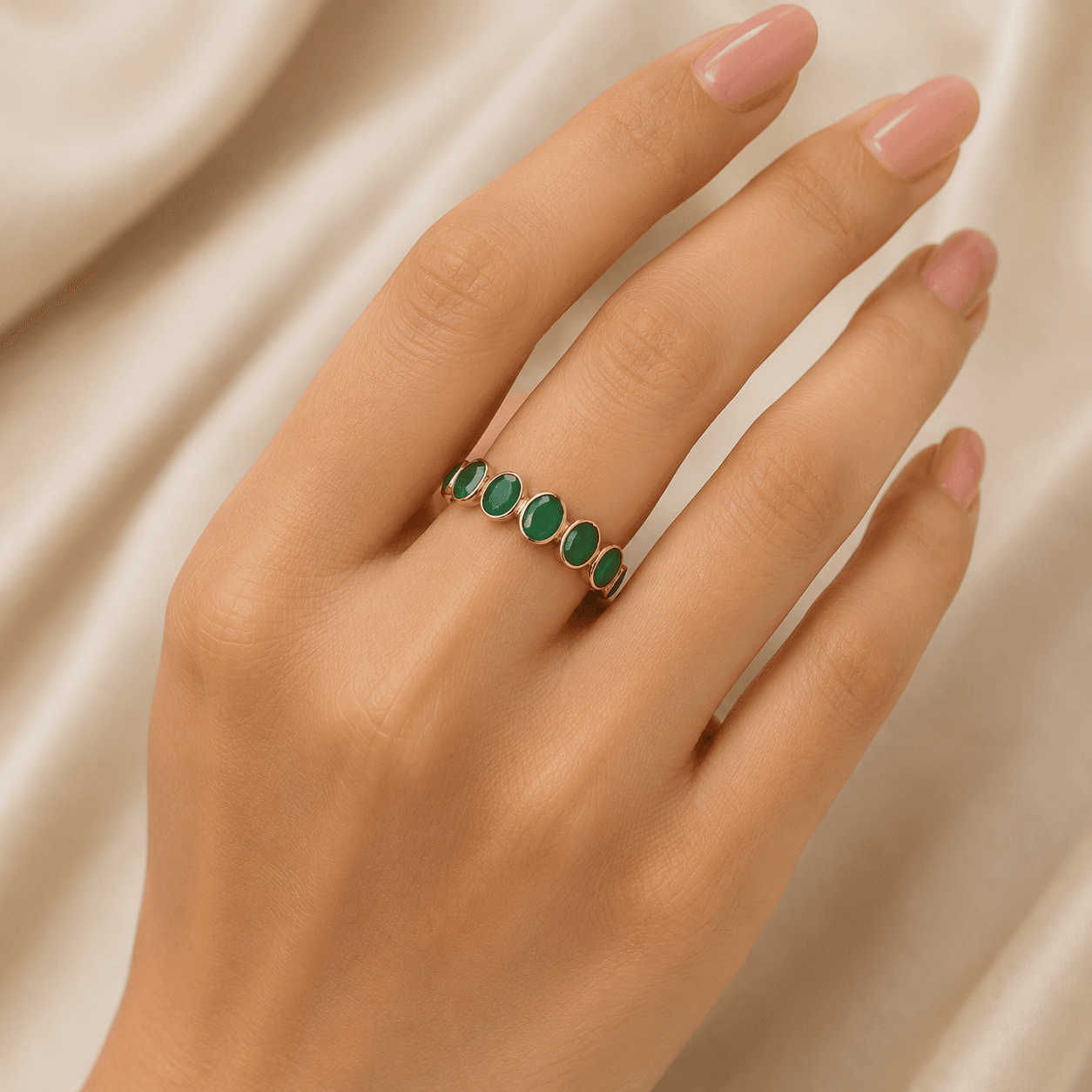 Emerald Ring in 14k Yellow Gold