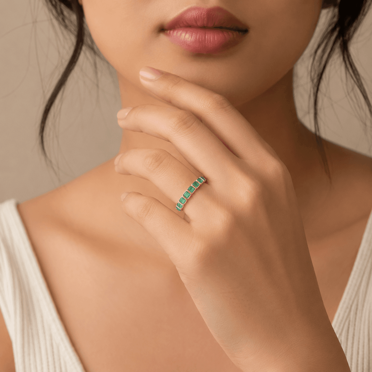 Emerald Ring in 14k Yellow Gold