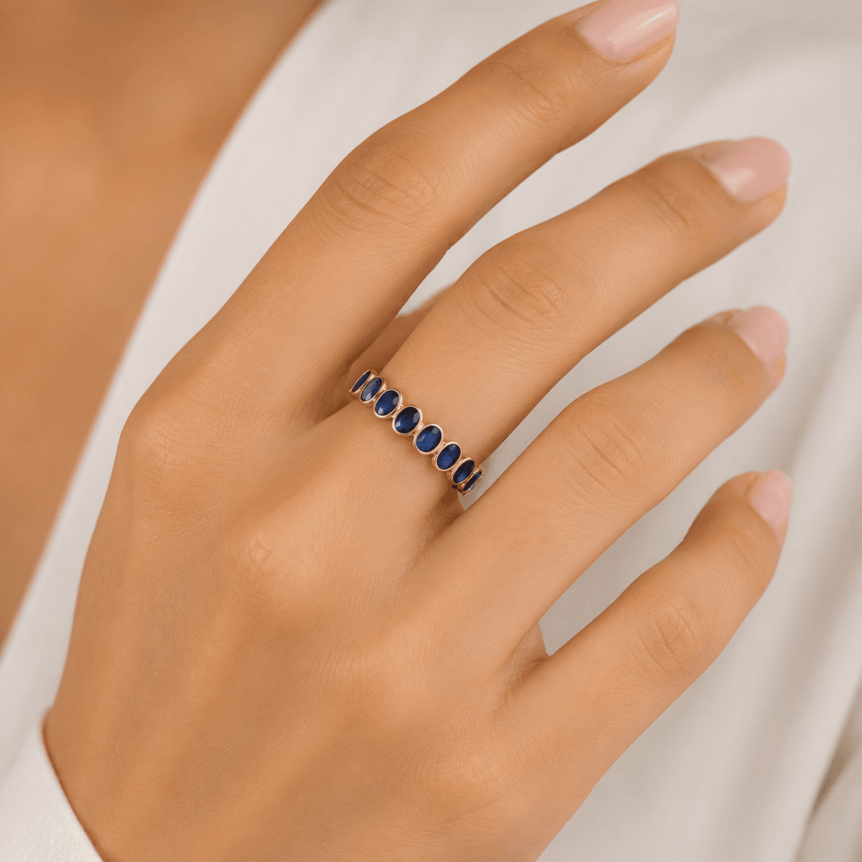 Blue Sapphire Ring in 14k Yellow Gold