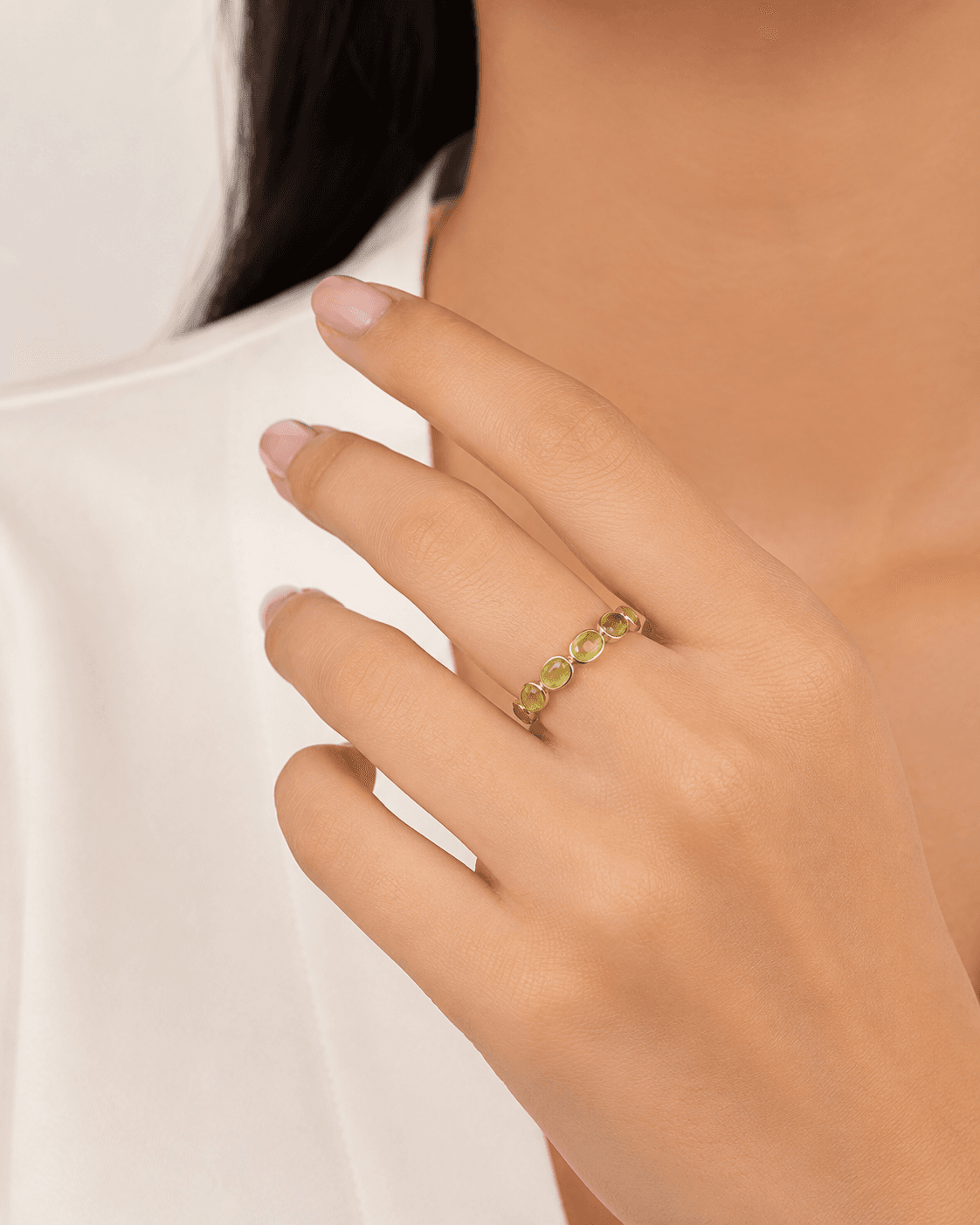 Peridot Ring in 14k Yellow Gold