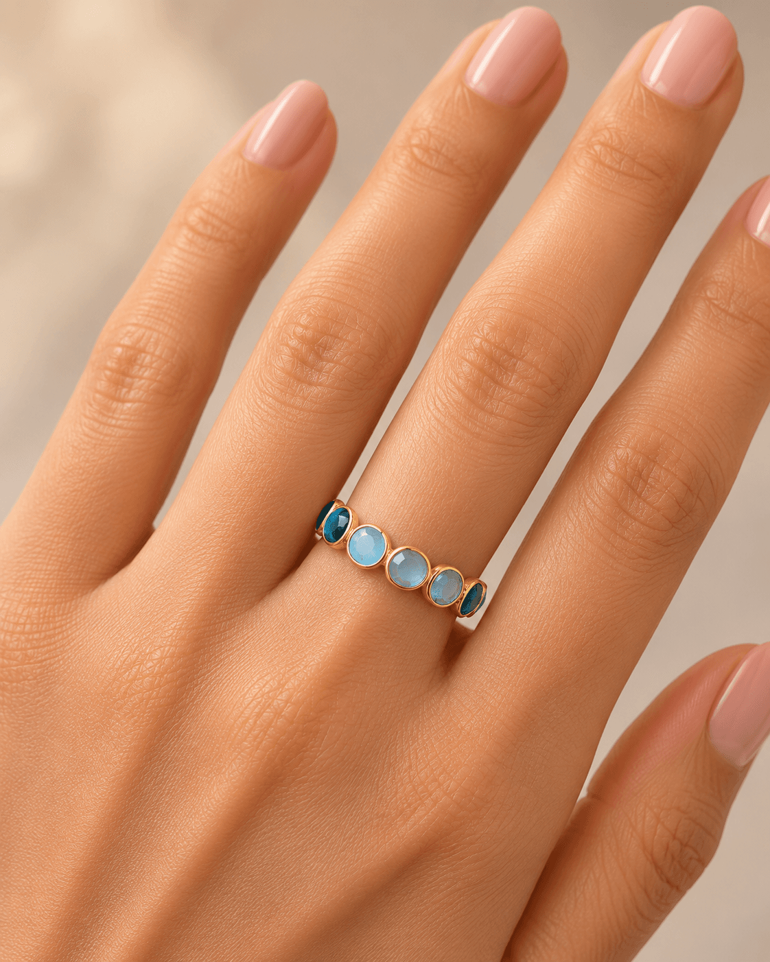 Blue Topaz Ring in 14k Yellow Gold