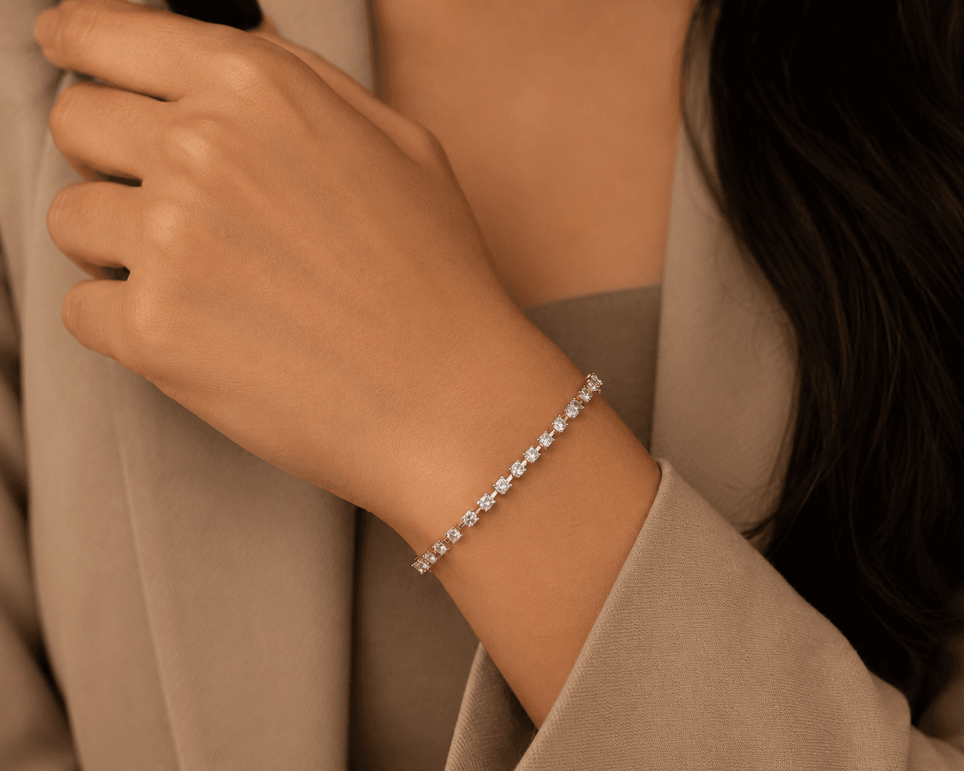 Flexible Diamond Bracelet in 14k Yellow Gold