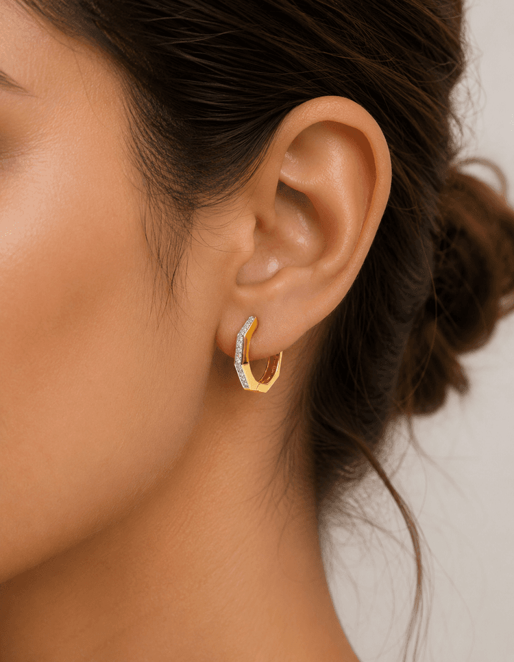 Diamond Earring in 14k Yellow Gold