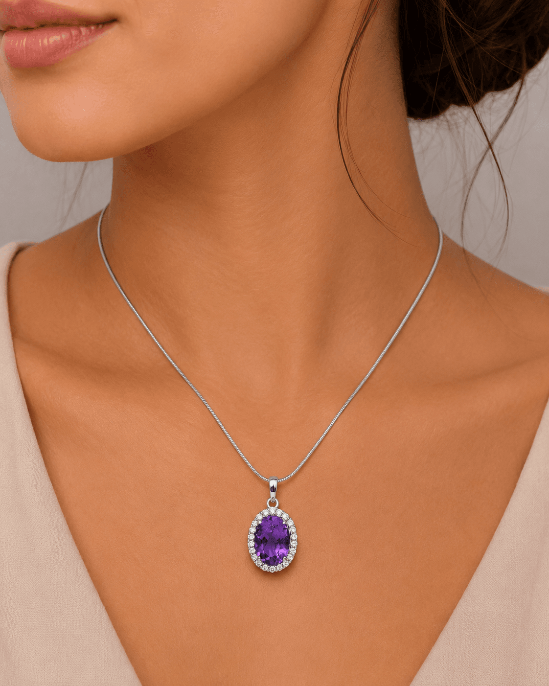 Amethyst Pendant in 14k Yellow Gold