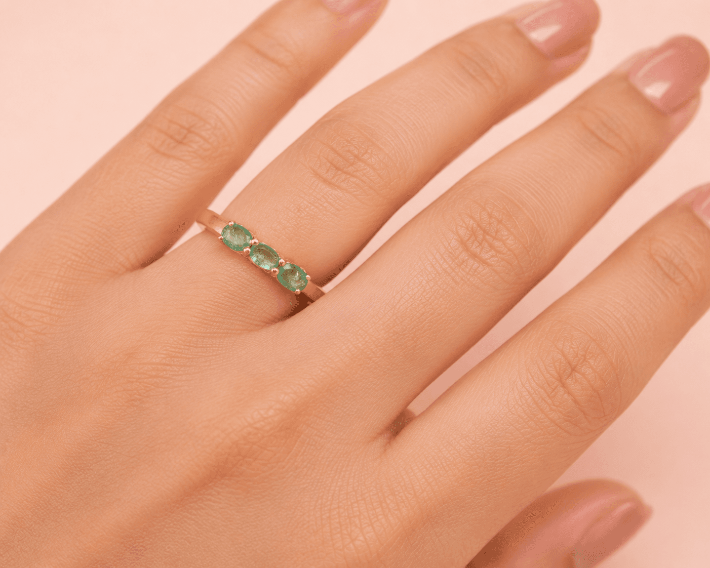 Emerald Ring in 14k Yellow Gold