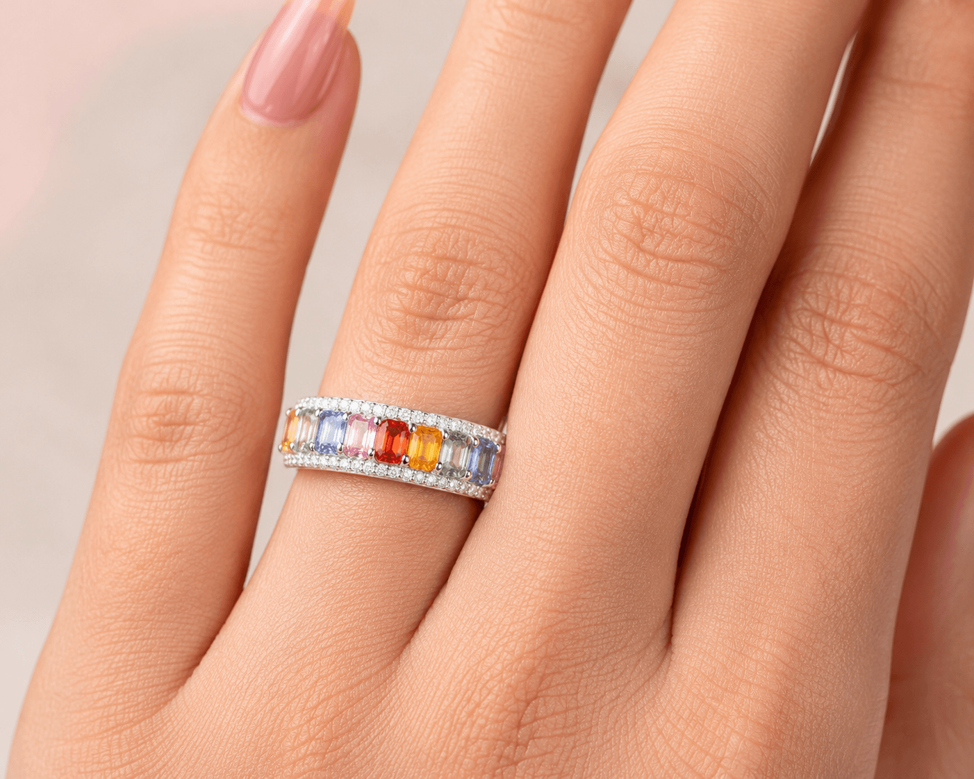 Multi Sapphire Ring in 18k Yellow Gold