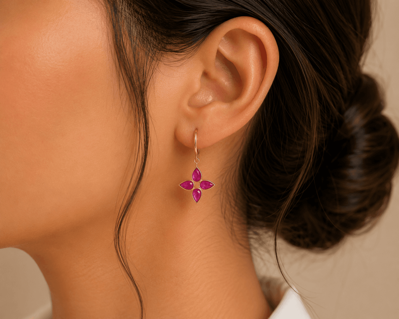 Ruby Earring in 18k Yellow Gold