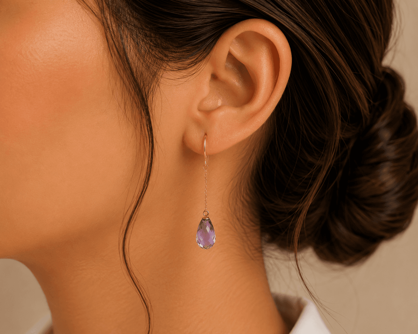 Amethyst Earring in 18k Yellow Gold