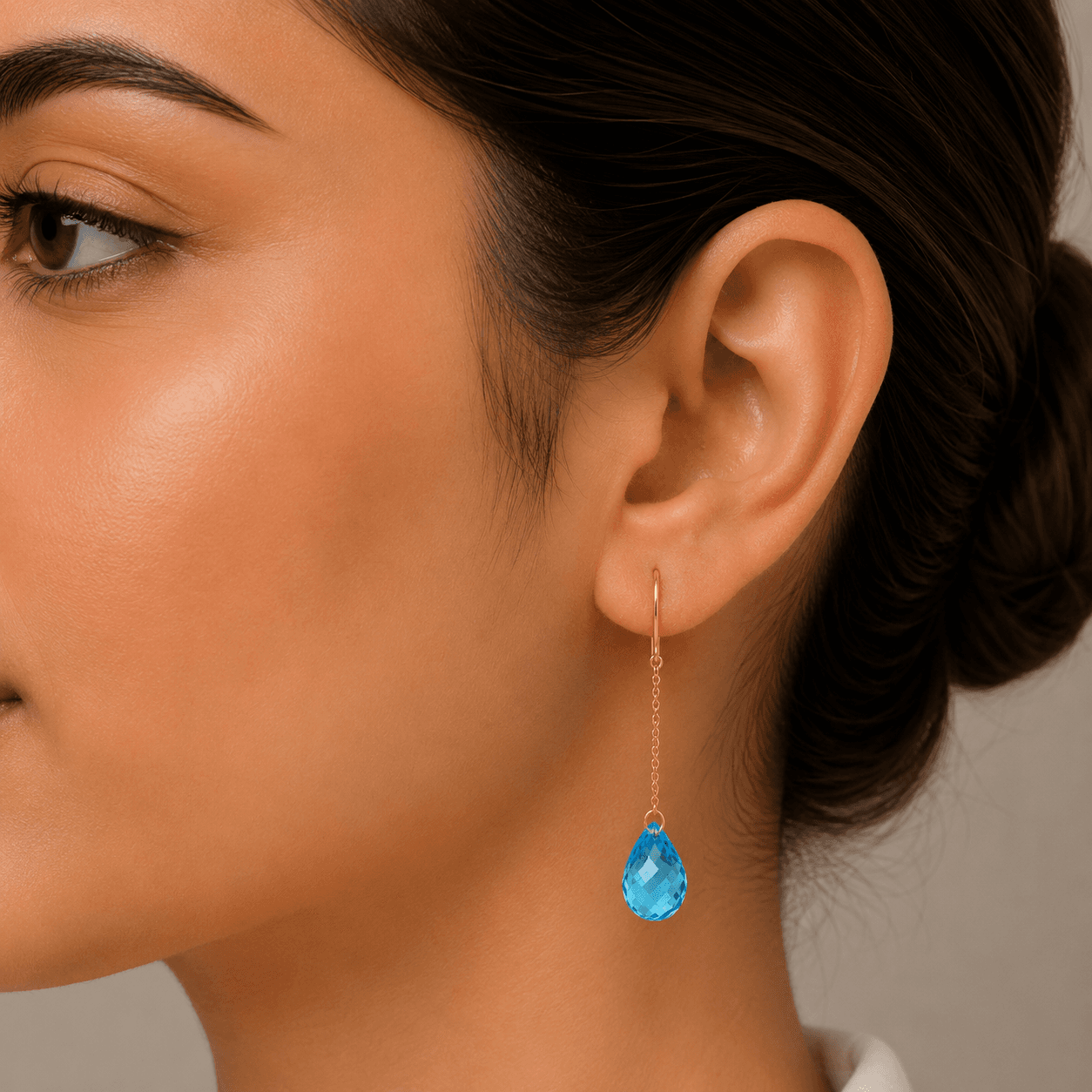 Swiss Blue Topaz Earrings