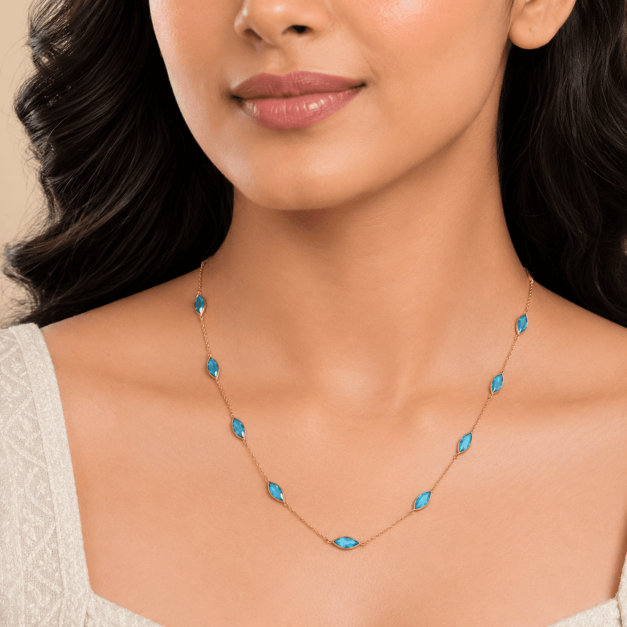 Swiss Blue Topaz Necklace