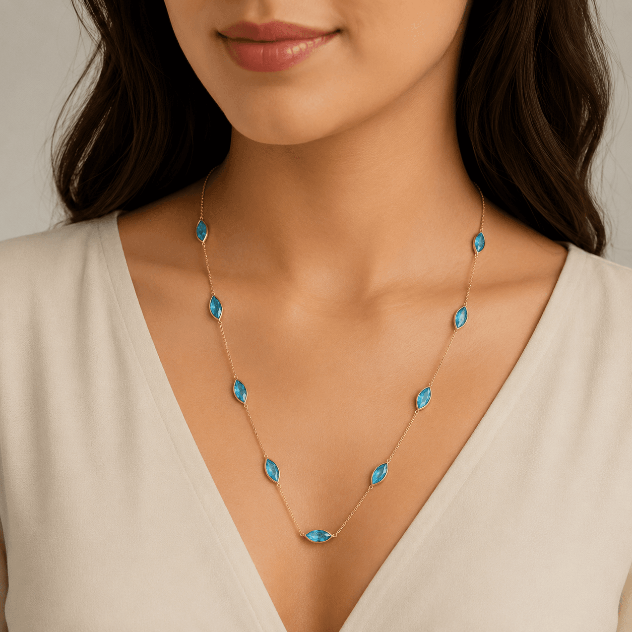 Swiss Blue Topaz Necklace