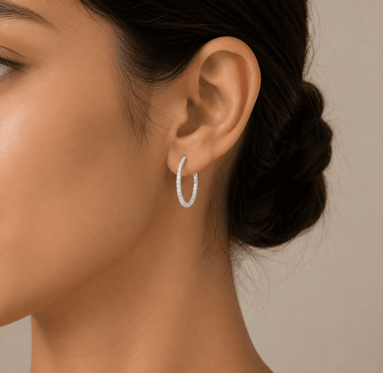 Diamond Hoops Earrings