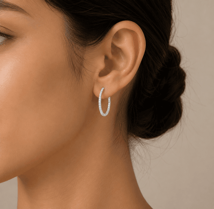 Diamond Hoops Earrings