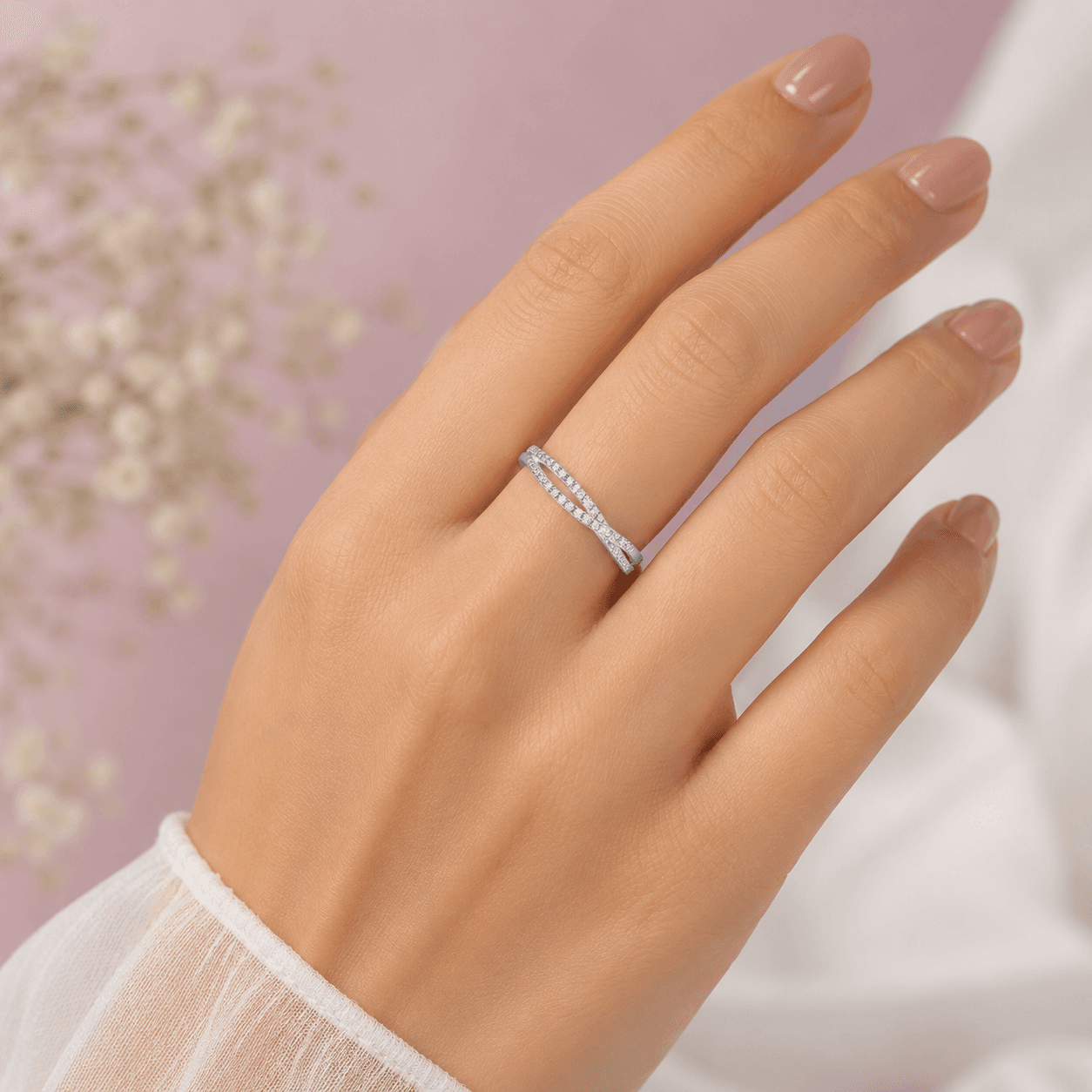 Criss Cross Diamond Ring