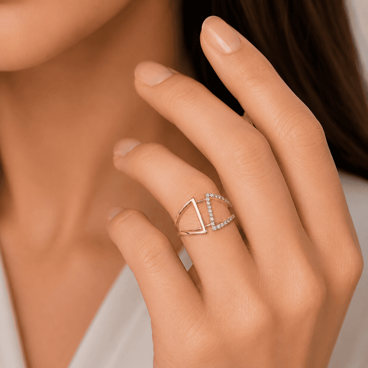 Reborn diamond cuff ring