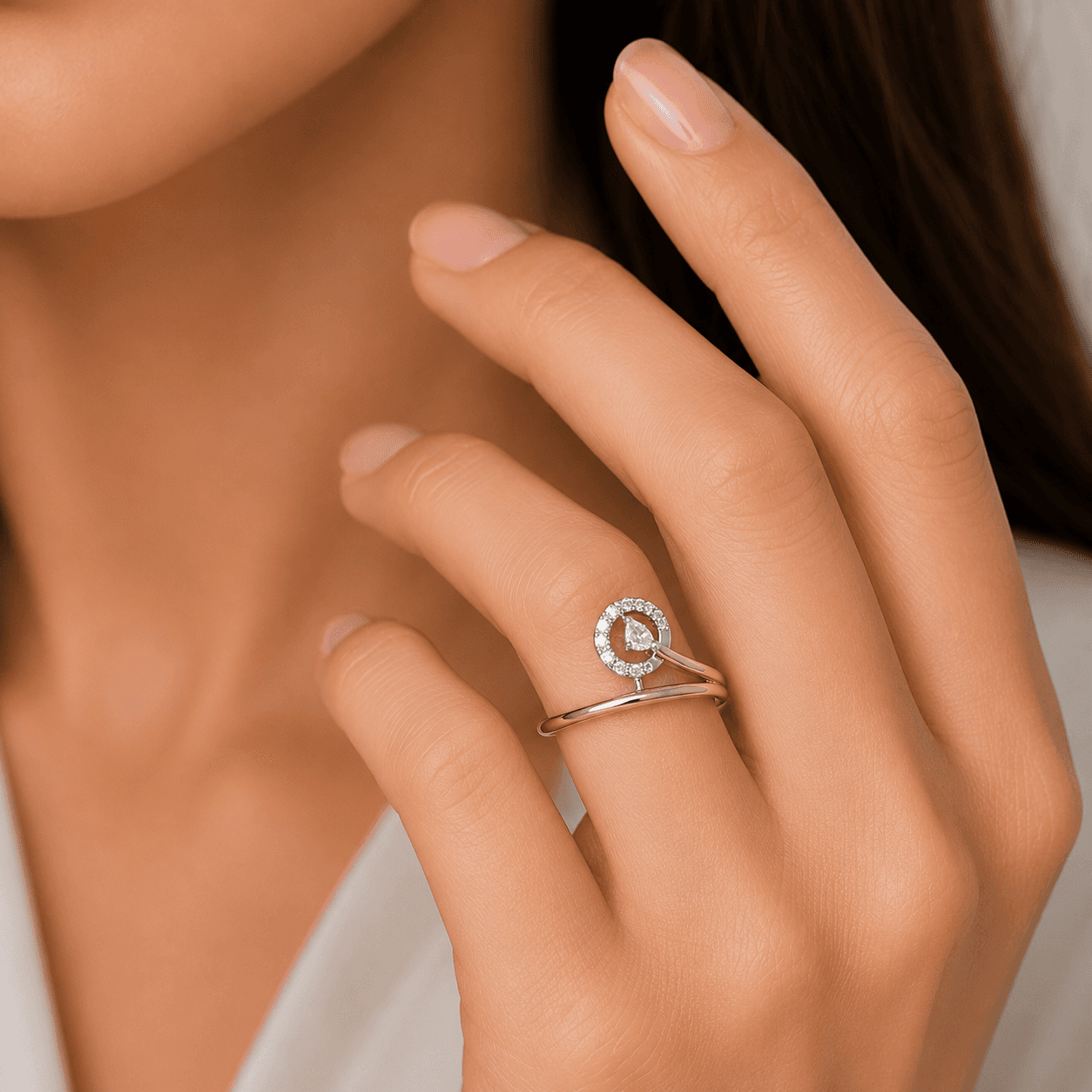 Studded casual diamond ring
