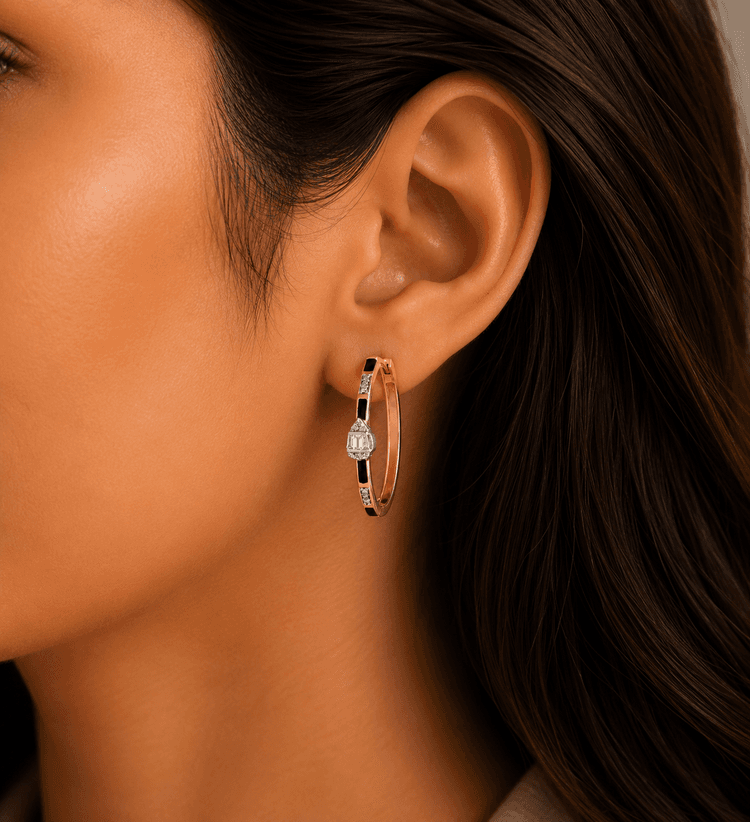Diamond hoop earrings