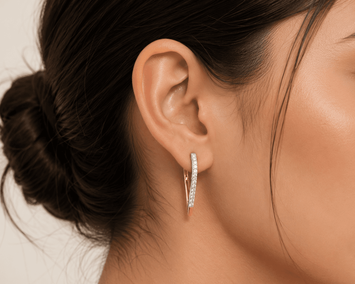 Diamond Heart hoop earrings