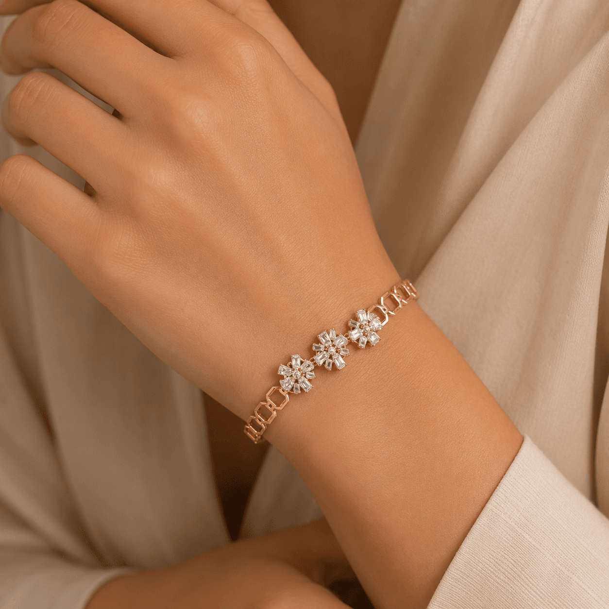 Rose Gold Diamond Tennis Bracelet