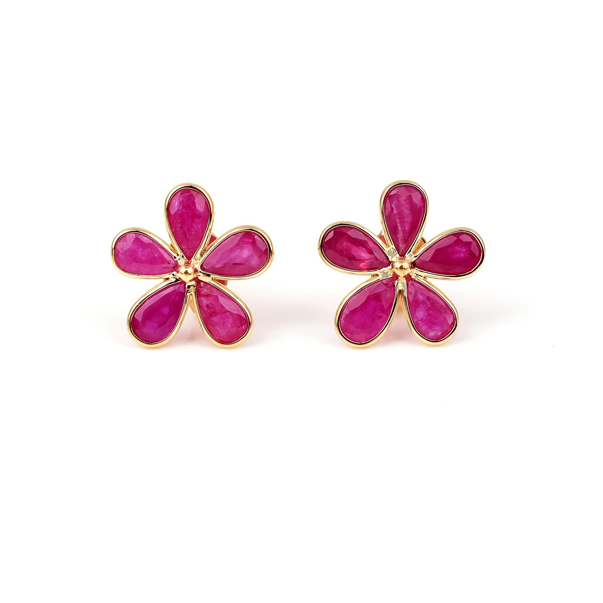 Ruby Earring in 14k Yellow Gold